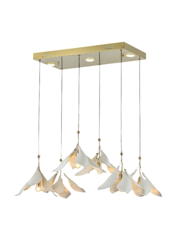 

Danube Home Cecilia Chandelier, Ceramic + Metal, D 60 x H 120 x W60, E14 /LED, Golden
