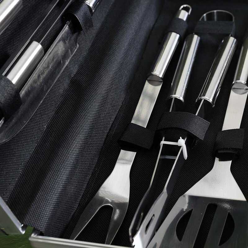 Danube Home 8 Pieces Barbeque Tool Set, Silver