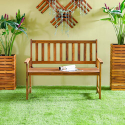 Danube Home Ambrose Outdoor Garden Bench Chair Uv And Water Resistant All Weather Garden Patio Dining Chair, Brown