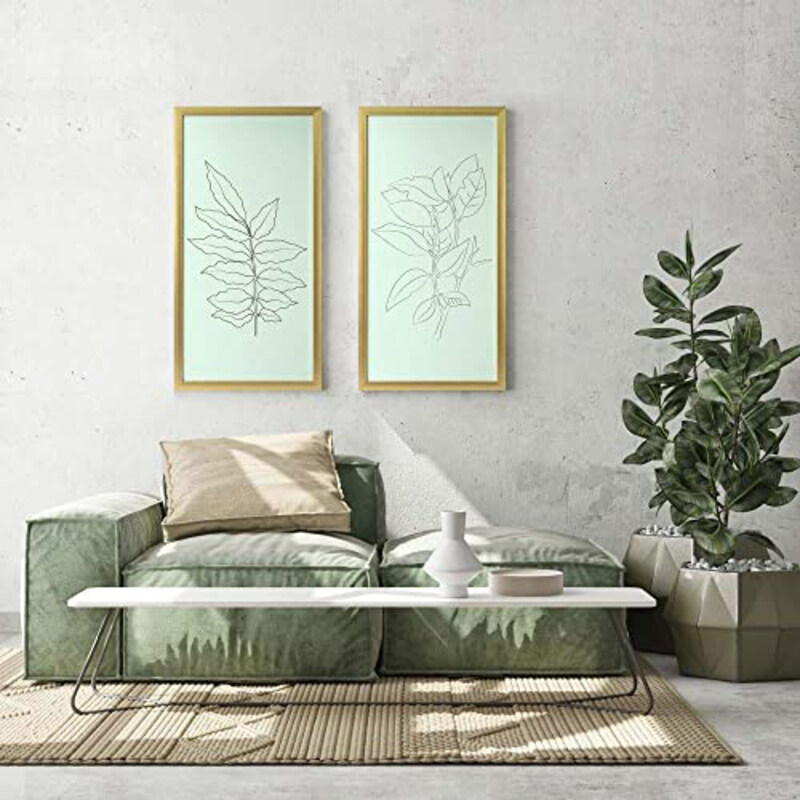 

Danube Home Gallery Golden Outline Plant - 1 Framed Art, Gold
