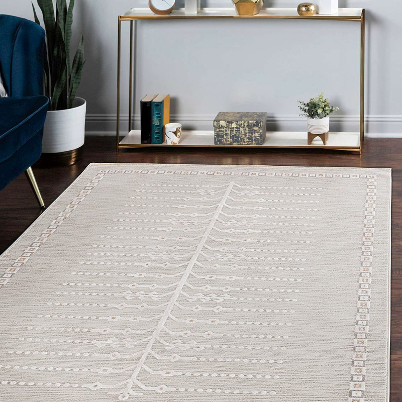 Danube Home 100% Polyester Floor Covering Rectangle Ventura Rugs, 310 x 200cm, Cream