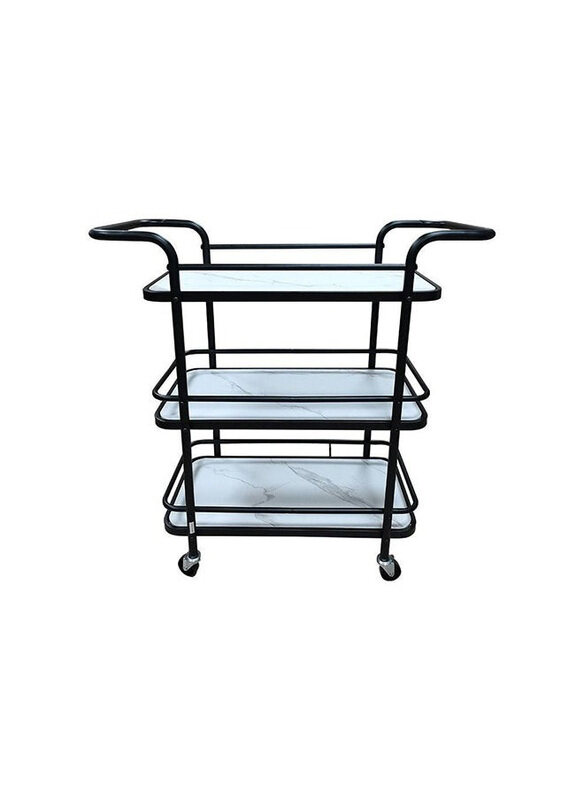 

Danube Home Oli 3 Tier Kitchen Dining Serving Trolley, Black