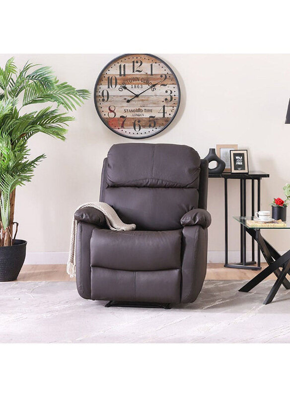 

Danube Home Gabrie1 Seater Leather ManuaRecliner Relaxing Chair, Taupe