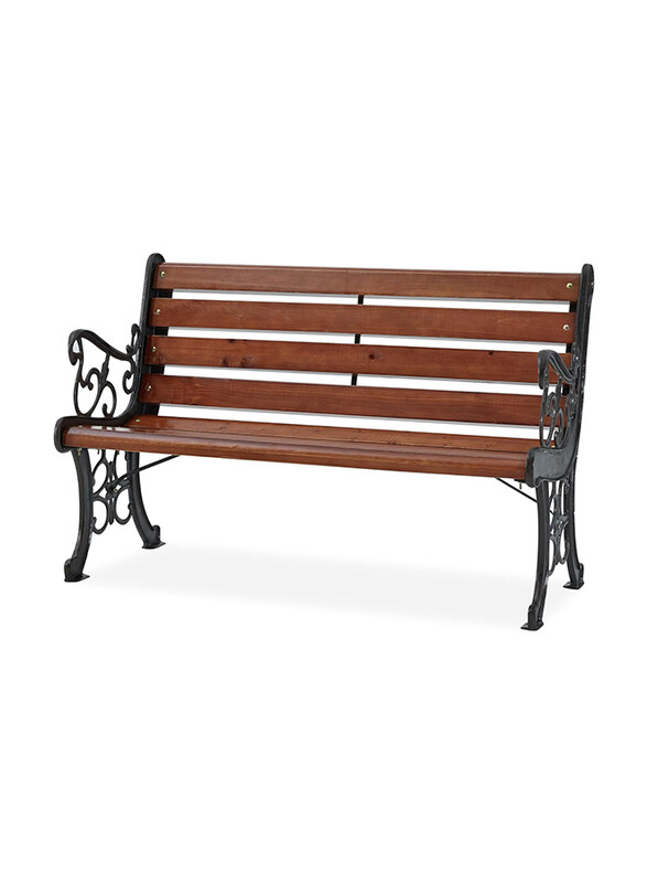 

Danube Home Wuden 3-Seater Outdoor Garden Bench Chair, Brown