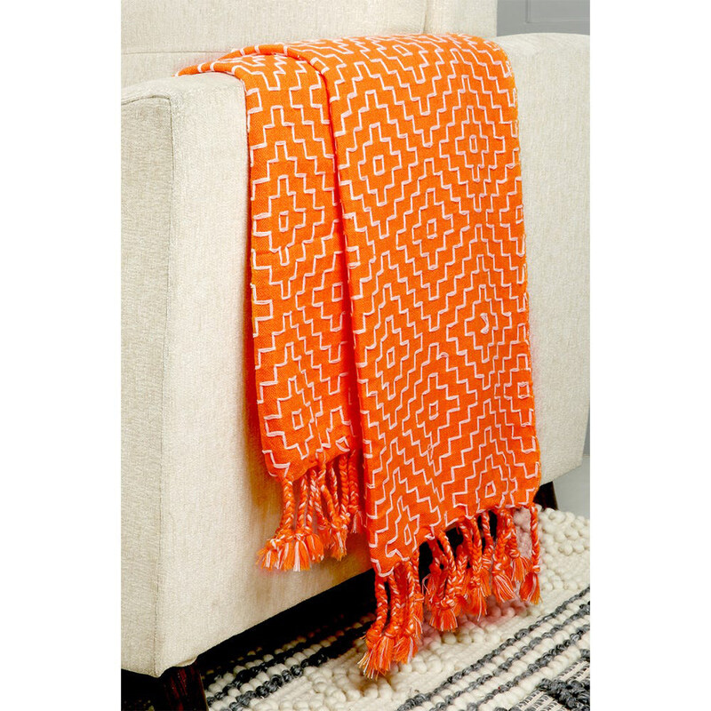 

Danube Home Takisha Tie Dye Acrylic Throw Polyester Blanket, 127 x 154cm, Orange