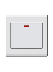 Danube Home Milano 45A Dp Switch With Neon Switch, Metallic Plate White