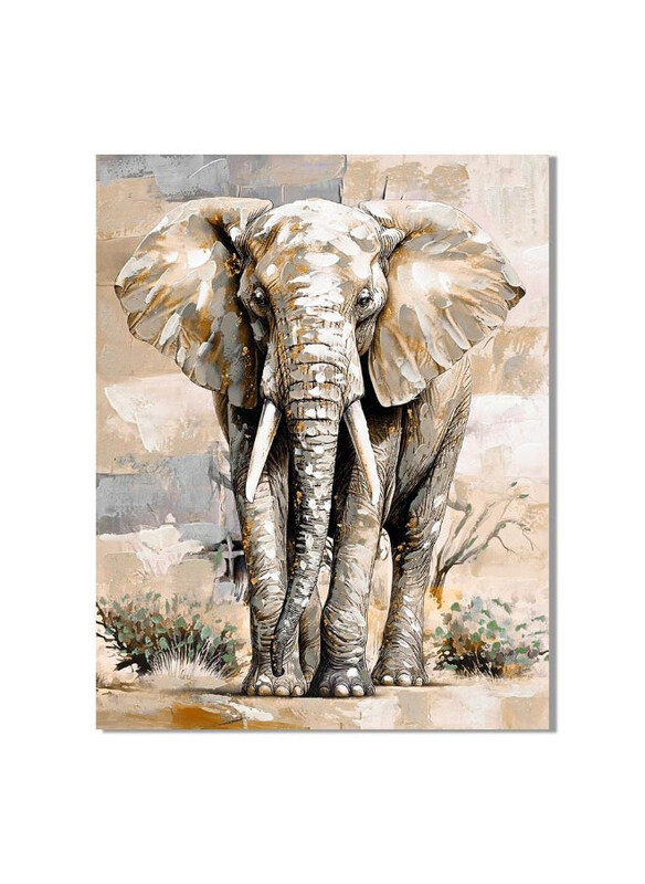 

Danube Home Rabat Majestic Elephant Canvas Wall Art Stunning And Bold Design Perfect for Home Office Decor, Multicolour