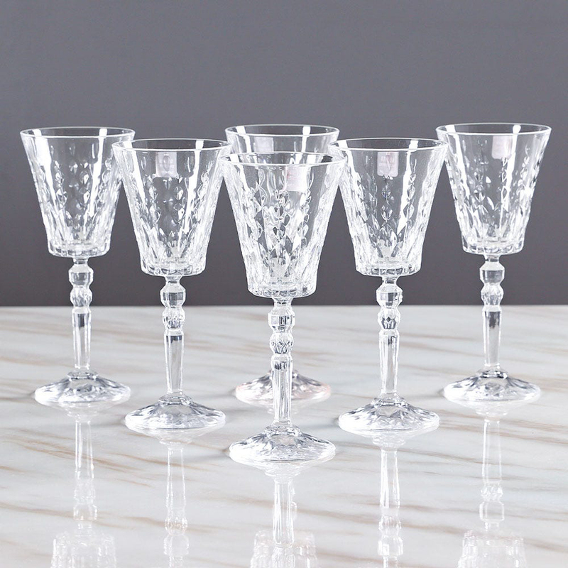 Danube Home 260ml 6-Piece Rcr Brillante Goblet Crystal Glass Set, White
