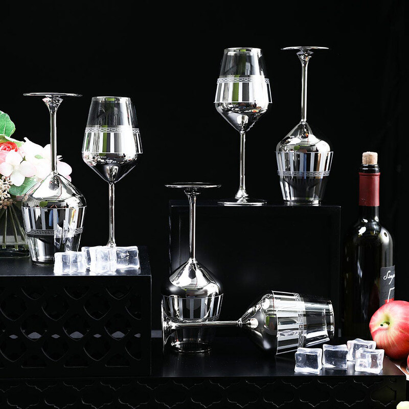 

Danube Home 350ml 6-Piece Allegra Premium Wine Glass Set, Silver