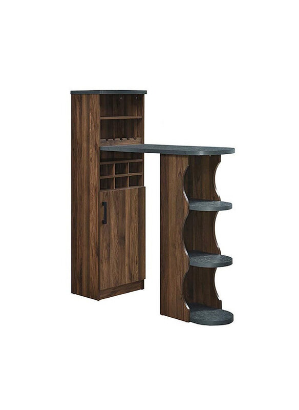 

Danube Home Andrei Wine Cabinet Sturdy Home Bar Organiser Cupboard Modern Design Furniture for Dining Room Living Room Kitchen, Columbia Oak/Basalt