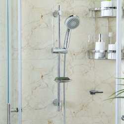Danube Home Milano Innova Silding Bar Shower Kit, Silver 