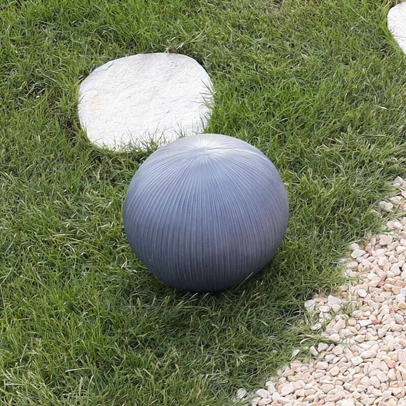 

Danube Home Vertical Rib Round Ball Outdoor Garden Decor, 39.5 x 39.5cm, Grey