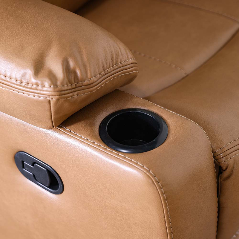 Danube Home Marji 1 Seater Manual Air Leather Recliner With Cupholder and Storage Modern Design One Seat Relaxing Chair, Brown