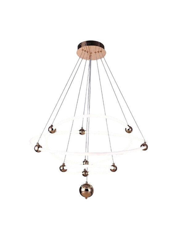 

Danube Home Renzo LED Chandelier, L 85 x W 85 x H 12, LED, Gold/White