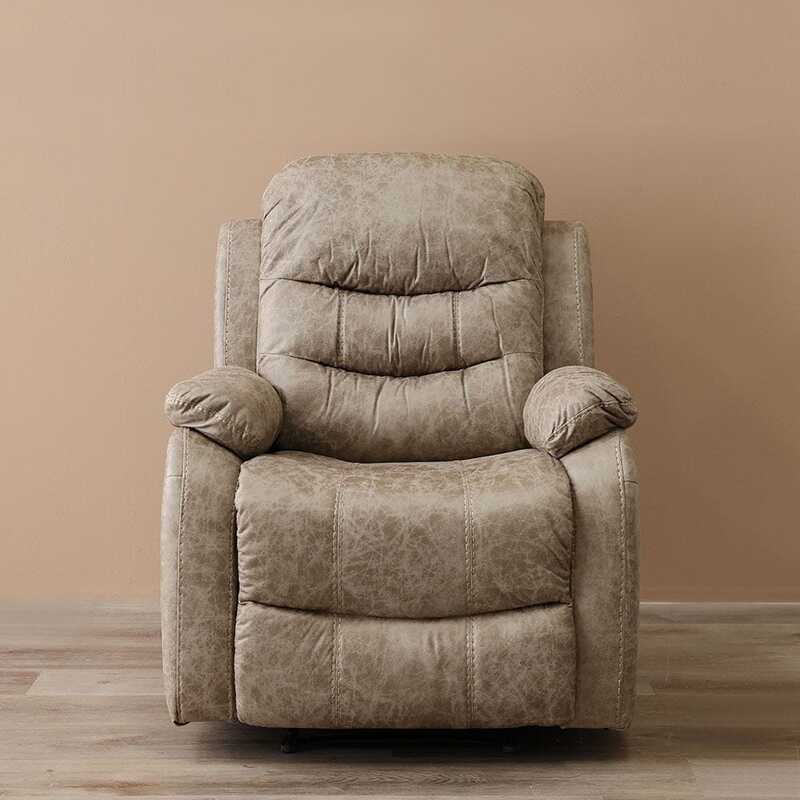 Adric Airleather Manual Recliner Chair, Brown