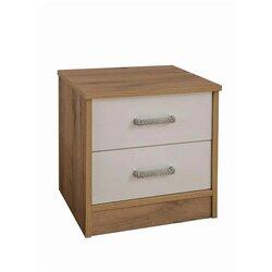 Danube Home Astona Night Stand, Set of 2, Oak/Ivory