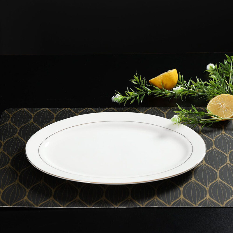 

Danube Home 12-Inch Sonora Bone China Oval Plate, White