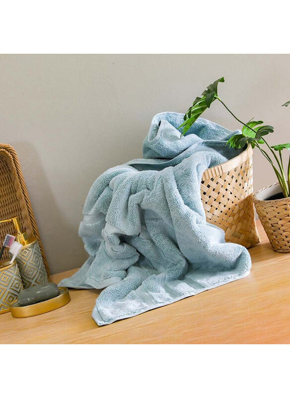 

Danube Home Flossy Advance Ultra Soft Highly Absorbent 100% Cotton 650Gsm Quick Dry Bath Towel, Aqua Blue