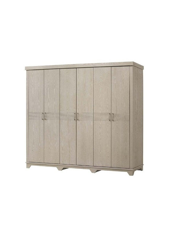 

Danube Home Ryan Solidwood 6 Door Wardrobe, Antique Grey Ash Veneer
