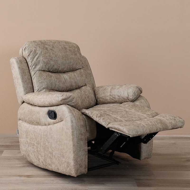 Adric Airleather Manual Recliner Chair, Brown