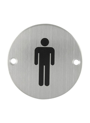 Danube Home Stainless Steel 304 Male Sign Round Plate , Grey