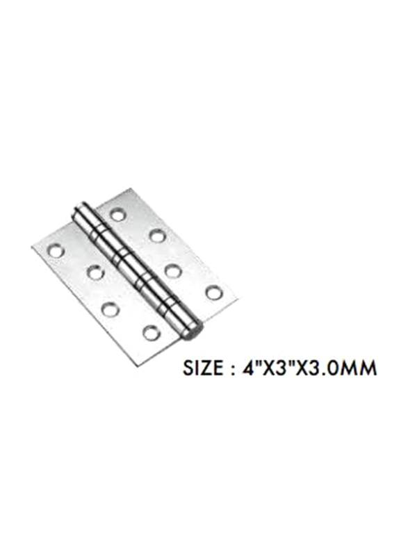 Danube Home Milano Stainless Steel 304 Butt Hinge, 50Pr, 4 x 3 x 3mm, Silver