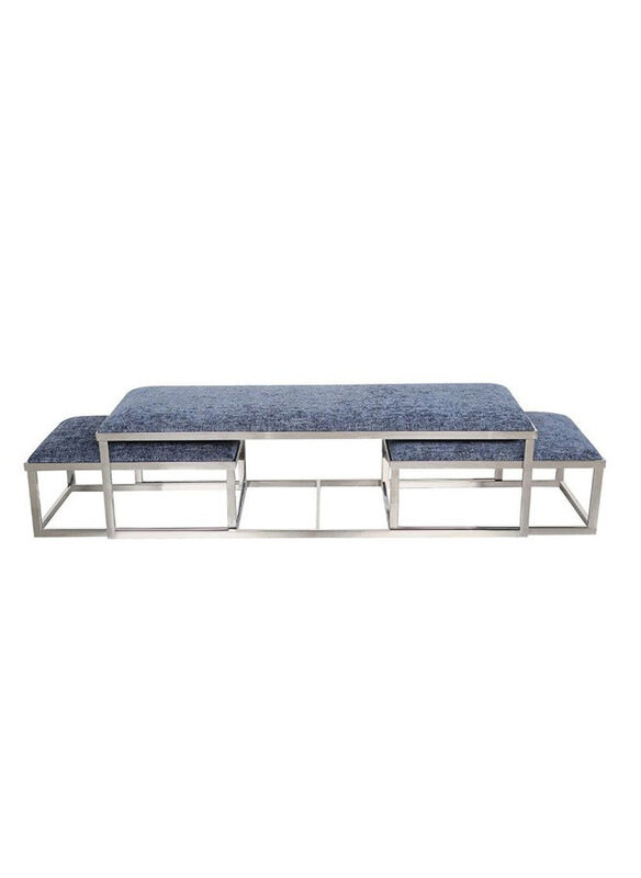 

Danube Home Napoleon Set of 3 Multi Functional, Navy Blue