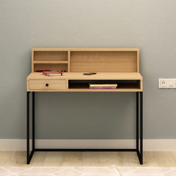 Danube Home Nasus Computer Office Desk Workstation with Storage, Oak