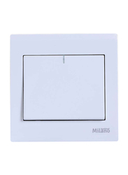 Danube Home Milano 16A 1 Gang 1 Way Switch, White