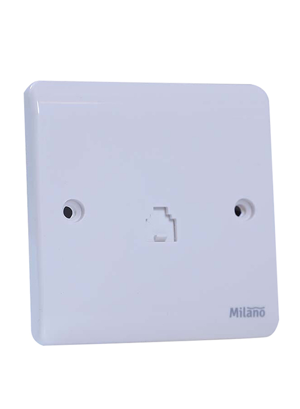 Danube Home Milano 1 Gang Tel Socket Rj11, White