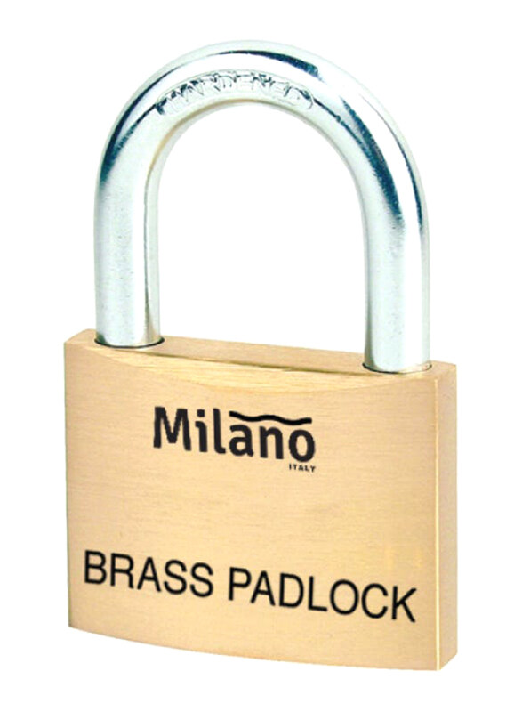 

Milano Brass Padlock Auto-Back Spring With 3 Key, 20mm, Gold/Silver