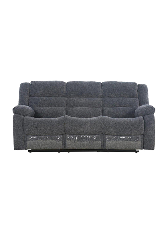Danube Home Allende 3 Seater Fabric Motion Recliner, Grey