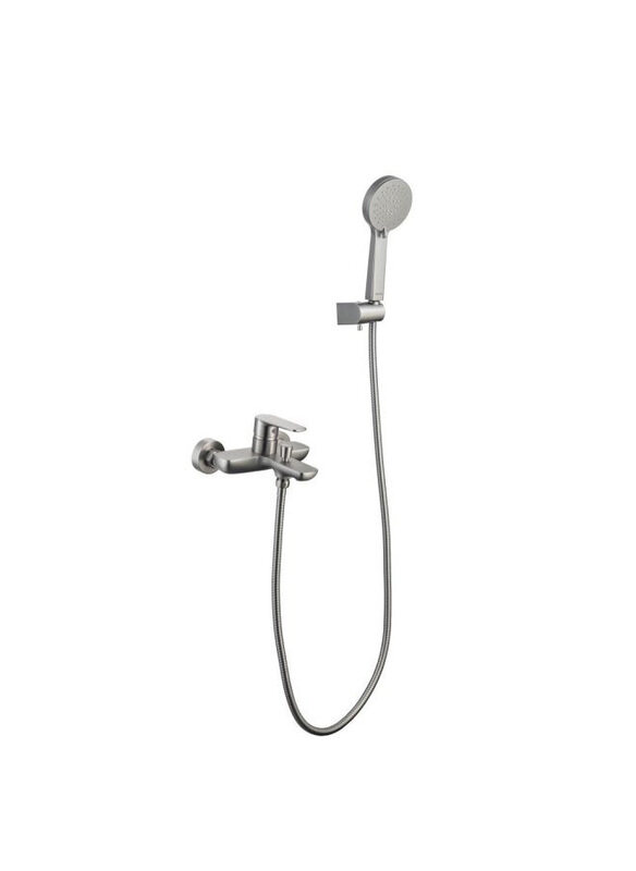 

Danube Home Cali Wall Mounted Bath Shower Mixer Set Brushed Nickel, Chrome