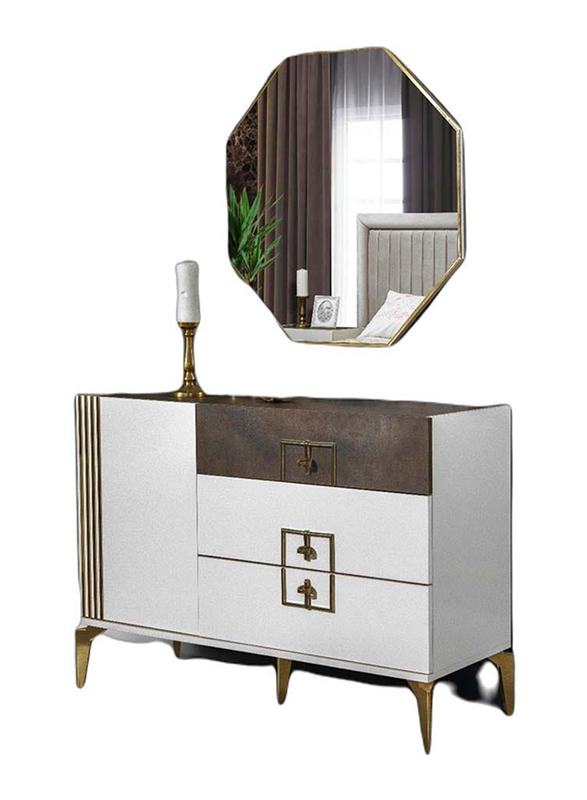 Danube Home Intra Dresser With Mirror, Cream