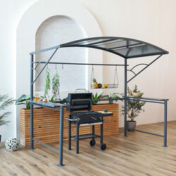 Danube Home DaraBBQ ShadeSteel Frame with Polycarbonate Roof, Black