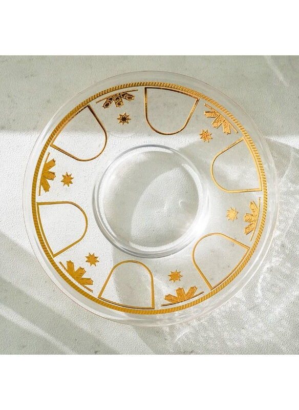 

Danube Home 12-Piece 110ml Jannat Istikan Set, Clear/Gold