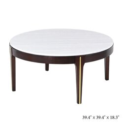 Danube Home Cody Coffee Table, White Marble/Dark Oak