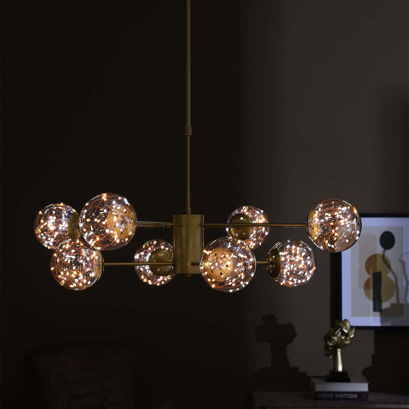 

Danube Home Cosmo 8-Light Steel L Chandelier, Black