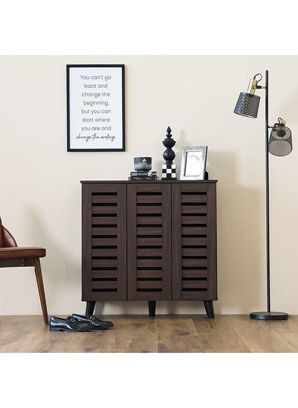 

Danube Home Jax 3 Door Shoe Cabinet, Dark Brown