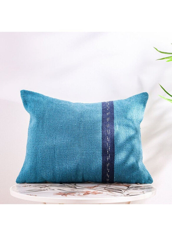

Danube Home Outdoor Woven Cushion Patio Throw Pillow, Blue