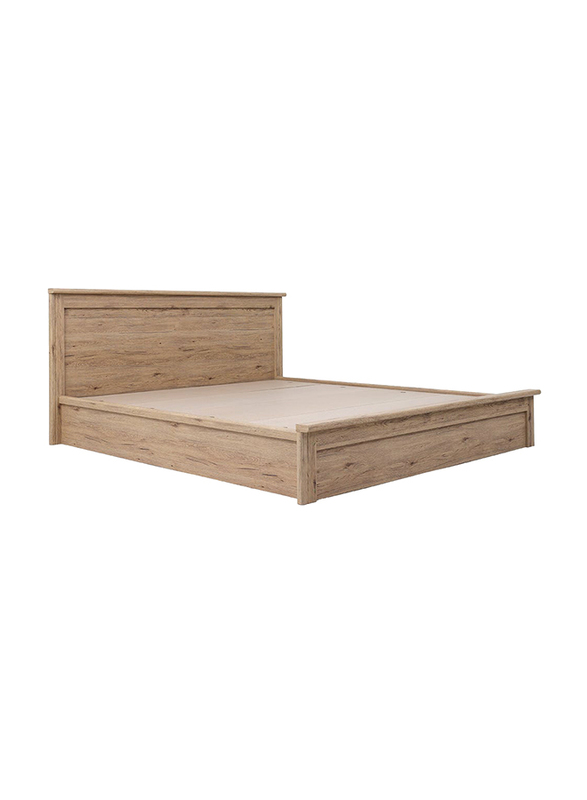 Danube Home Raymond King Bed Frame Strong and Sturdy Modern Design Wooden Double Bed, Brown