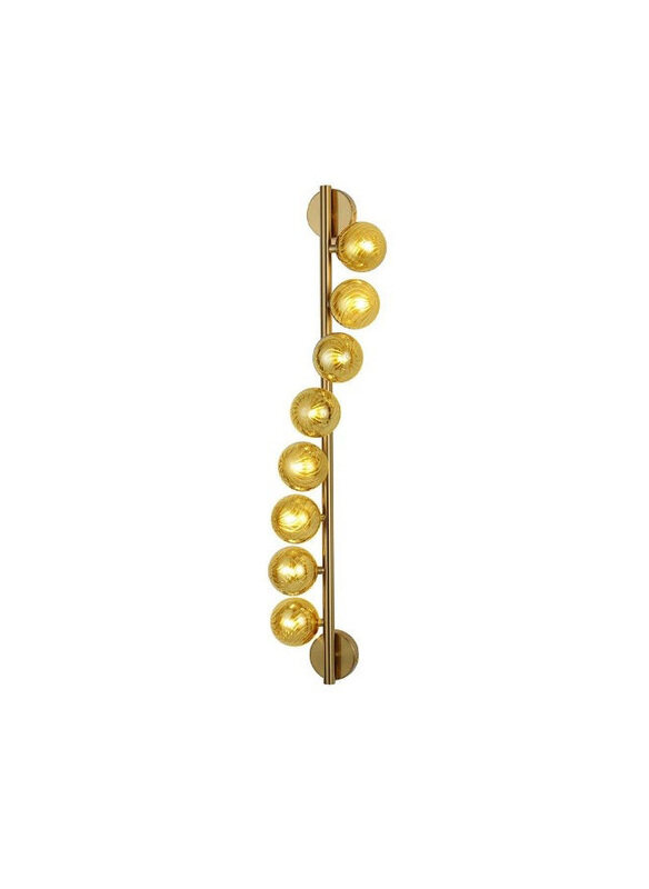 

Danube Home Kiara Wall Bracket, Metal + Glass, D 80 x 18 x H 12, G9, Antique Brass