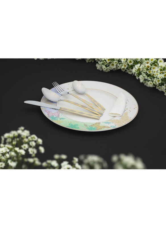 

Danube Home Tosca 24-Piece Cutlery Set Gold, Silver