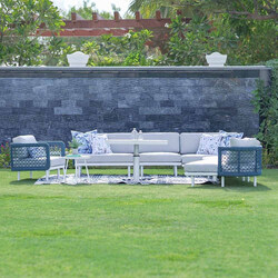 Danube Home Lana 10-Seater Outdoor Sofa Set, 8 Pieces, Grey