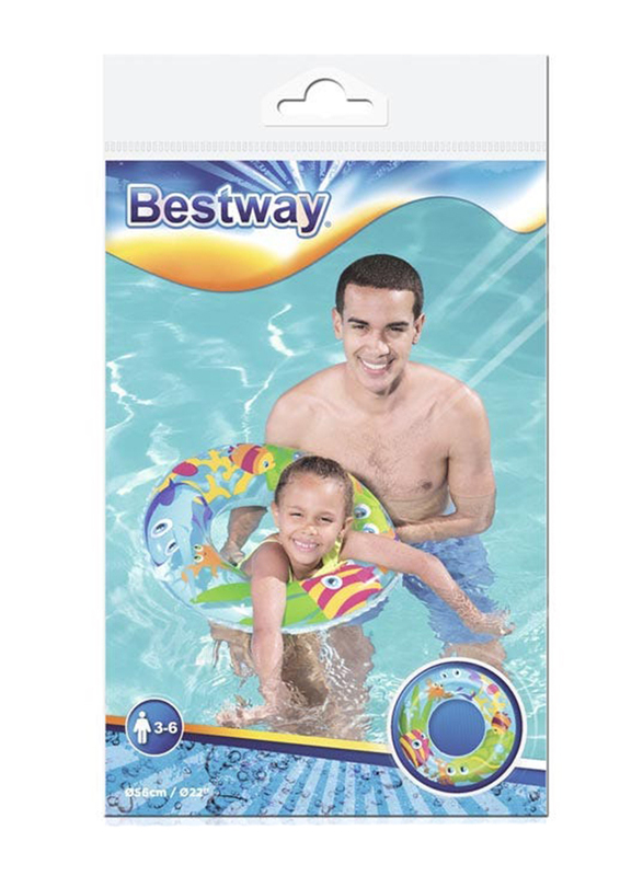 Danube Home Bestway Swim Ring Designer Inflatable Swimming Pool Floater, Multicolour