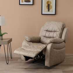 Adric Airleather Manual Recliner Chair, Brown