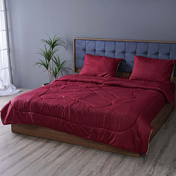 Danube Home 3-Piece Urbane Reversible Comforter Set, Single, Red