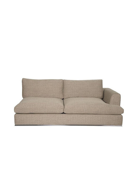 

Danube Home Paddington 2 Seater Right Arm Fabric Modular Sofa, Melange Brown