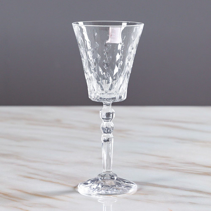 Danube Home 260ml 6-Piece Rcr Brillante Goblet Crystal Glass Set, White