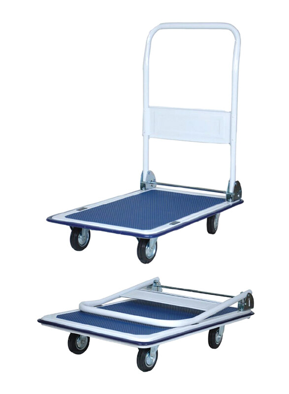 

Danube Home Milano Steel Platform Hand Trolley, White/Blue